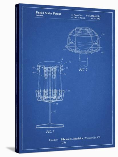 PP782-Blueprint Disc Golf Basket Patent Poster-Cole Borders-Stretched Canvas