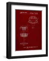 PP782-Burgundy Disc Golf Basket Patent Poster-Cole Borders-Framed Giclee Print