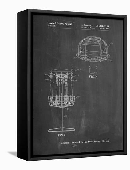 PP782-Chalkboard Disc Golf Basket Patent Poster-Cole Borders-Framed Stretched Canvas