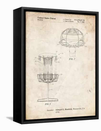 PP782-Vintage Parchment Disc Golf Basket Patent Poster-Cole Borders-Framed Stretched Canvas