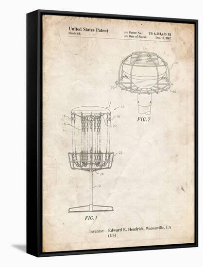 PP782-Vintage Parchment Disc Golf Basket Patent Poster-Cole Borders-Framed Stretched Canvas
