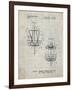 PP783-Antique Grid Parchment Disk Golf Basket 1988 Patent Poster-Cole Borders-Framed Giclee Print