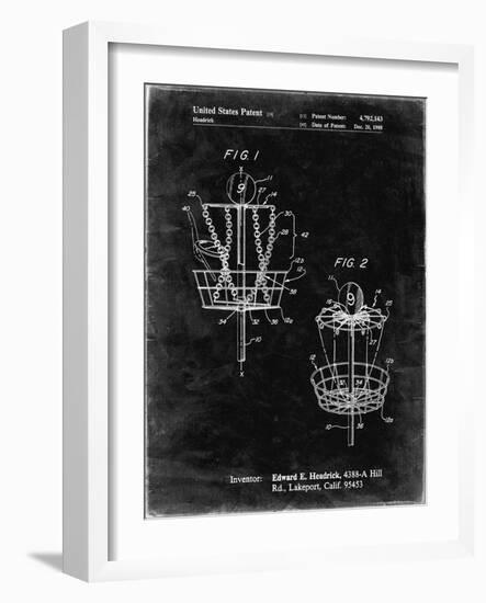 PP783-Black Grunge Disk Golf Basket 1988 Patent Poster-Cole Borders-Framed Giclee Print