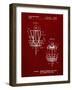 PP783-Burgundy Disk Golf Basket 1988 Patent Poster-Cole Borders-Framed Giclee Print