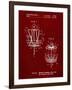 PP783-Burgundy Disk Golf Basket 1988 Patent Poster-Cole Borders-Framed Giclee Print