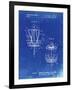 PP783-Faded Blueprint Disk Golf Basket 1988 Patent Poster-Cole Borders-Framed Giclee Print