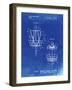 PP783-Faded Blueprint Disk Golf Basket 1988 Patent Poster-Cole Borders-Framed Giclee Print