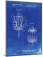 PP783-Faded Blueprint Disk Golf Basket 1988 Patent Poster-Cole Borders-Mounted Giclee Print