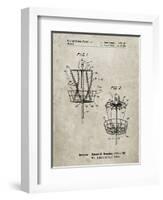 PP783-Sandstone Disk Golf Basket 1988 Patent Poster-Cole Borders-Framed Giclee Print