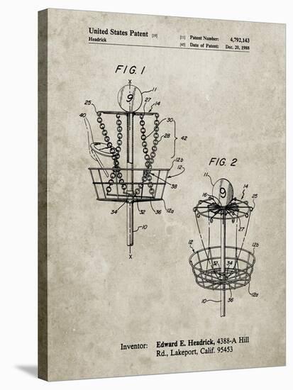 PP783-Sandstone Disk Golf Basket 1988 Patent Poster-Cole Borders-Stretched Canvas