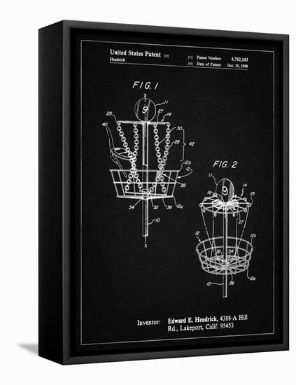 PP783-Vintage Black Disk Golf Basket 1988 Patent Poster-Cole Borders-Framed Stretched Canvas