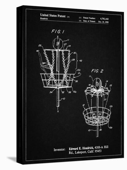PP783-Vintage Black Disk Golf Basket 1988 Patent Poster-Cole Borders-Stretched Canvas