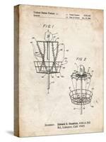 PP783-Vintage Parchment Disk Golf Basket 1988 Patent Poster-Cole Borders-Stretched Canvas
