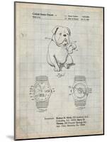 PP784-Antique Grid Parchment Dog Watch Clock Patent Poster-Cole Borders-Mounted Giclee Print