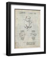 PP784-Antique Grid Parchment Dog Watch Clock Patent Poster-Cole Borders-Framed Premium Giclee Print