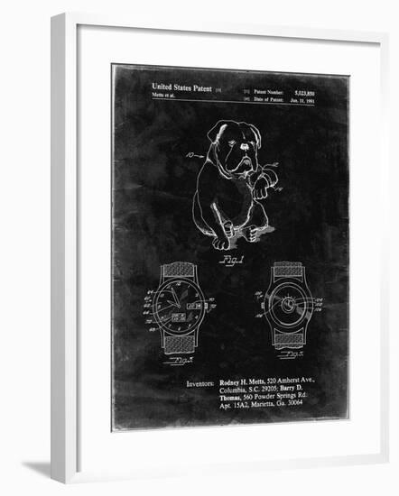 PP784-Black Grunge Dog Watch Clock Patent Poster-Cole Borders-Framed Giclee Print