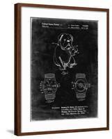 PP784-Black Grunge Dog Watch Clock Patent Poster-Cole Borders-Framed Giclee Print