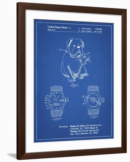 PP784-Blueprint Dog Watch Clock Patent Poster-Cole Borders-Framed Giclee Print
