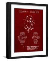 PP784-Burgundy Dog Watch Clock Patent Poster-Cole Borders-Framed Giclee Print