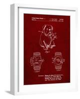 PP784-Burgundy Dog Watch Clock Patent Poster-Cole Borders-Framed Giclee Print