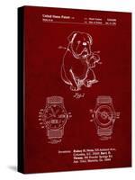 PP784-Burgundy Dog Watch Clock Patent Poster-Cole Borders-Stretched Canvas