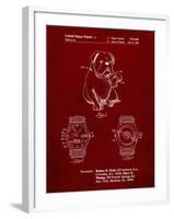 PP784-Burgundy Dog Watch Clock Patent Poster-Cole Borders-Framed Giclee Print