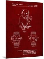 PP784-Burgundy Dog Watch Clock Patent Poster-Cole Borders-Mounted Giclee Print