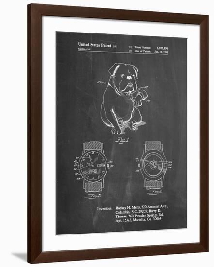 PP784-Chalkboard Dog Watch Clock Patent Poster-Cole Borders-Framed Giclee Print