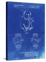 PP784-Faded Blueprint Dog Watch Clock Patent Poster-Cole Borders-Stretched Canvas