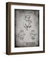 PP784-Faded Grey Dog Watch Clock Patent Poster-Cole Borders-Framed Giclee Print