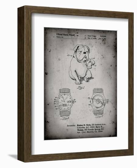 PP784-Faded Grey Dog Watch Clock Patent Poster-Cole Borders-Framed Giclee Print