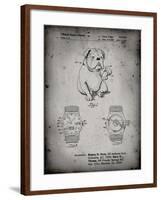 PP784-Faded Grey Dog Watch Clock Patent Poster-Cole Borders-Framed Giclee Print