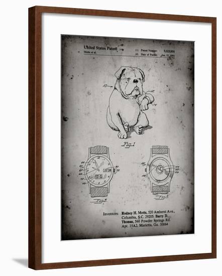 PP784-Faded Grey Dog Watch Clock Patent Poster-Cole Borders-Framed Giclee Print