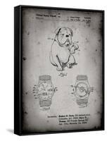 PP784-Faded Grey Dog Watch Clock Patent Poster-Cole Borders-Framed Stretched Canvas