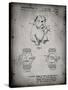 PP784-Faded Grey Dog Watch Clock Patent Poster-Cole Borders-Stretched Canvas