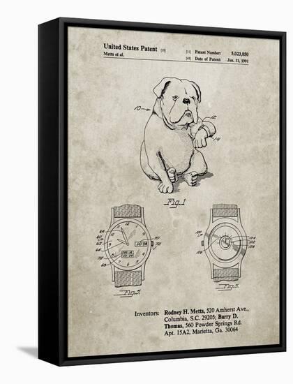 PP784-Sandstone Dog Watch Clock Patent Poster-Cole Borders-Framed Stretched Canvas