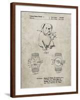 PP784-Sandstone Dog Watch Clock Patent Poster-Cole Borders-Framed Giclee Print