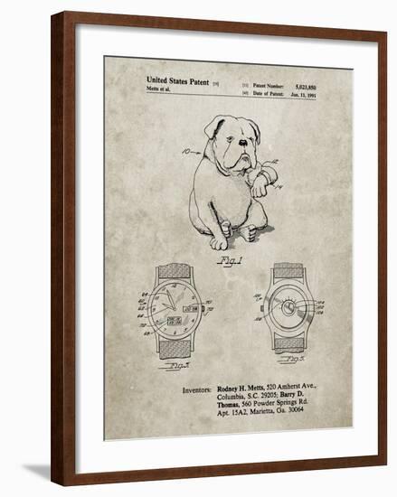 PP784-Sandstone Dog Watch Clock Patent Poster-Cole Borders-Framed Giclee Print