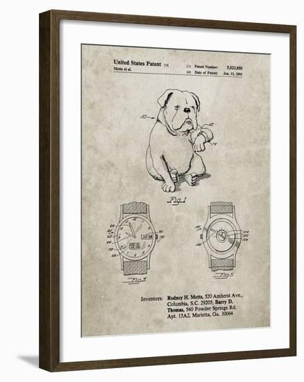 PP784-Sandstone Dog Watch Clock Patent Poster-Cole Borders-Framed Giclee Print