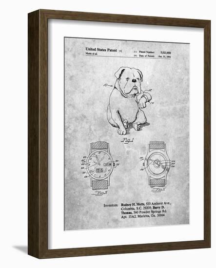 PP784-Slate Dog Watch Clock Patent Poster-Cole Borders-Framed Giclee Print