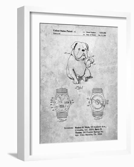 PP784-Slate Dog Watch Clock Patent Poster-Cole Borders-Framed Giclee Print