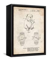 PP784-Vintage Parchment Dog Watch Clock Patent Poster-Cole Borders-Framed Stretched Canvas