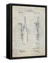 PP785-Antique Grid Parchment Drafting Compass 1912 Patent Poster-Cole Borders-Framed Stretched Canvas