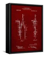 PP785-Burgundy Drafting Compass 1912 Patent Poster-Cole Borders-Framed Stretched Canvas