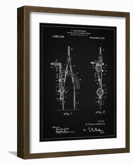 PP785-Vintage Black Drafting Compass 1912 Patent Poster-Cole Borders-Framed Giclee Print
