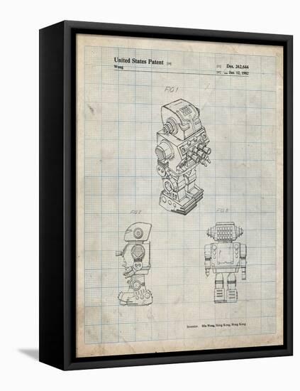 PP790-Antique Grid Parchment Dynamic Fighter Toy Robot 1982 Patent Poster-Cole Borders-Framed Stretched Canvas