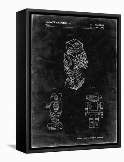 PP790-Black Grunge Dynamic Fighter Toy Robot 1982 Patent Poster-Cole Borders-Framed Stretched Canvas