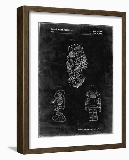 PP790-Black Grunge Dynamic Fighter Toy Robot 1982 Patent Poster-Cole Borders-Framed Giclee Print