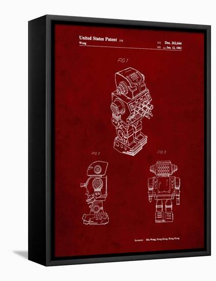 PP790-Burgundy Dynamic Fighter Toy Robot 1982 Patent Poster-Cole Borders-Framed Stretched Canvas