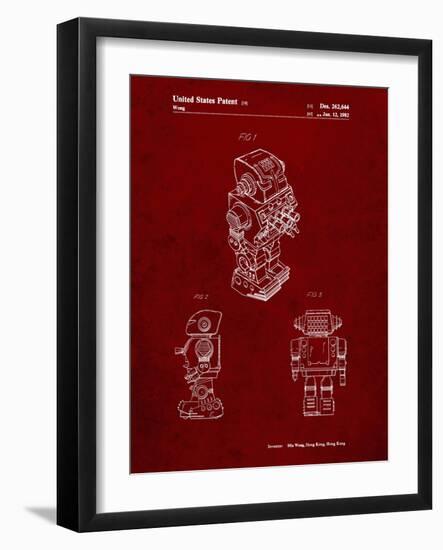 PP790-Burgundy Dynamic Fighter Toy Robot 1982 Patent Poster-Cole Borders-Framed Giclee Print